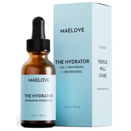 MAELOVE Suero Hidratante De Ácido Hialurónico Con Vitamina B5 Fórmula Ligera Y No Grasa Con Pantenol Y Resveratrol Para Una Hidratación Máxima Y Un...