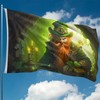 St Patricks Day Flag with Leprechaun - St Patrick's Day