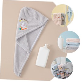 FOMIYES 2Pcs Girls Bath Towels Button Design Comfortable Hair Dry Cap for Boys and Girls