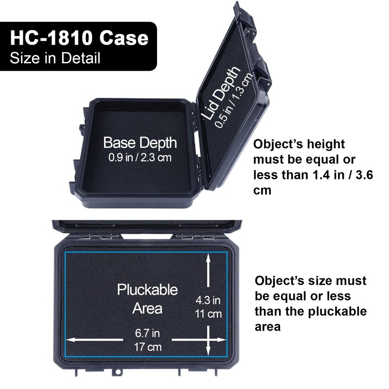 Lykus HC-1810 Mini Hard Case Dry Box with Foam Insert,