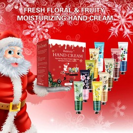 Christmas Hand Cream Gift Set, Hand Cream Set, Mini Hand Creams, Hand Moisturising Cream for Rough, Gentle Care Cream for Dry Hands, Birthday Gift, Christmas Gifts for Women Men, 10 Pieces