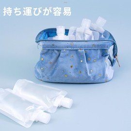 Coollooda Travel Bottle, Pouch Container, 9 Pieces, 1.0 fl oz (30 ml), 1.7 fl oz (50 ml), 3.4 fl oz (100 ml), Refill Bottle, Individual Packaging for Travel Liquid, Travel Bottle, Shampoo Bottle,