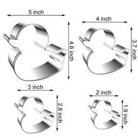 Duck Cookie Cutter Set - 5 inch, 4 inch, 3 inch, 2 inch - 4 Piece Rubber Duck Duckling Shaped Cookie Cutters Shapes Molds - Stainless Steel