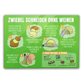 Chopping Onion without Crying Glass Chopping Board with Instructions [English Language Not Guaranteed] A Fun Kitchen Board for Beginners