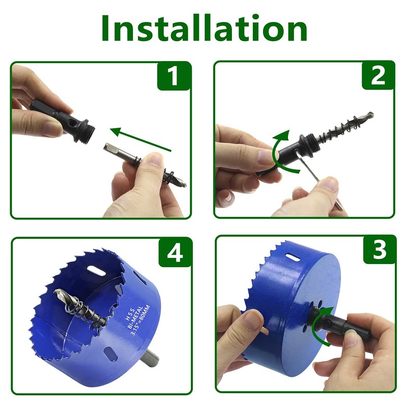 Luomorgo 80mm/3.15 inch Hole Saw, 1 1/4 inch Cutting Depth