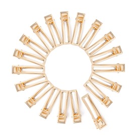 wynameleri Gold Metal French Hair Pin Clips DIY Craft Pointed Beak Clips Flat Barrettes 2.4'' 2.6 Inches 20 Packs