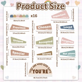 Jisfigtrh Christian Bulletin Board Decorations Inspirational Bulletin Board Set Motivational Paper Cutouts Boho God Says You are Religious for Classroom Sunday School VBS Home Church Supplies