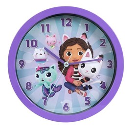 Gabby's Dollhouse Purple Analogue Wall Clock Kids Living Room, Bedroom, Kitchen GAB3001