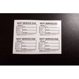 Hachi Auto Engine Oil Change Reminder Set of 4 Clear Label w/ Black Car Auto Sticker Decal