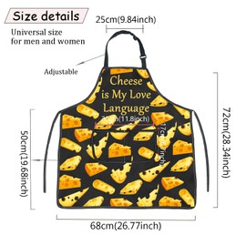 Funny Cheese Lover Gift Cheese is My Love Language Cheese Apron With Pocket Cheese Baking Gift Cooking Chef Apron (Cheese Apron)
