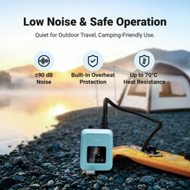 CooSpo Wave 20 Go Portable SUP Air Pump, 20PSI High Pressure Electric Inflator, 59.2Wh Rechargeable Battery Powered, Low Noise, Digital Display Auto Stop, Dual Mode Inflation for Kayak Paddle Board