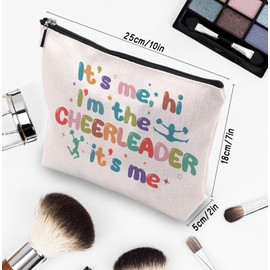 CEASQVAA Cheerleading Gifts Makeup Bag, Gifts for Cheerleaders, Cheer Bag Stuff, It's Me Hi I'm The Cheerleader Cosmetic Bag, Cheerleading Teammate Gift for Women