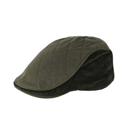 Heritage Traditions Classic Wax Cord Flat Cap Hat (S/M, Green)