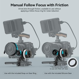 SmallRig Mini Follow Focus with A/B Stops & 15mm Rod Clamp and Snap-on Gear Ring Belt for DLSRs and Mirrorless Cameras, Fits Different Diameter Lenses Up to 114mm - 3010