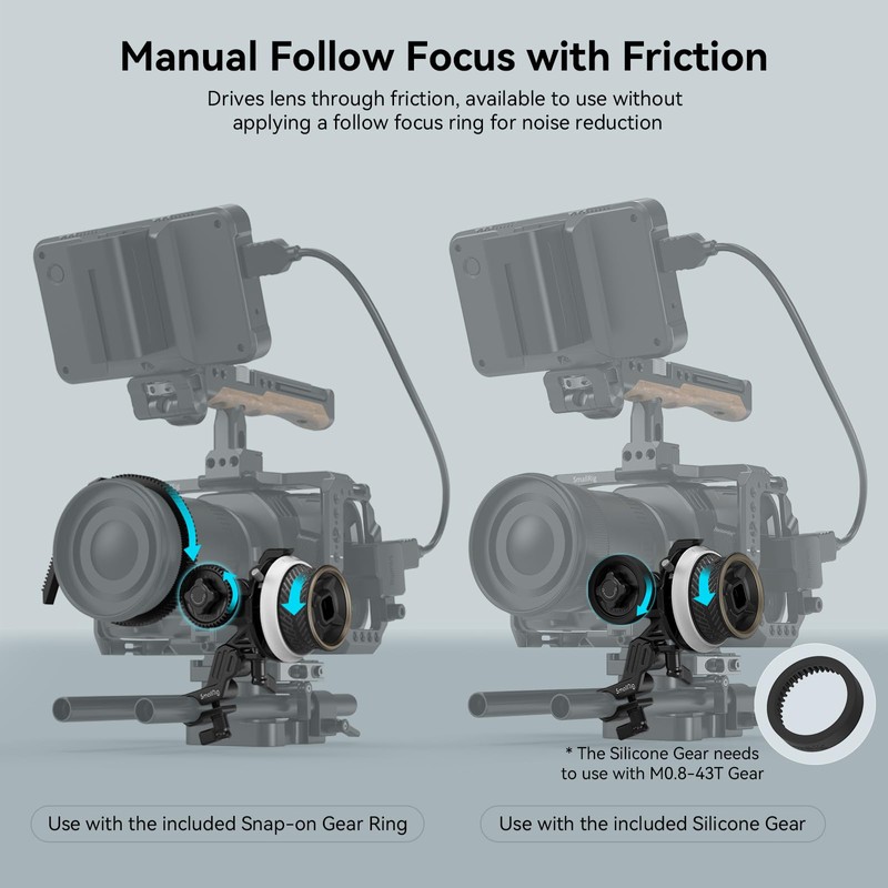 SmallRig Mini Follow Focus with A/B Stops & 15mm Rod