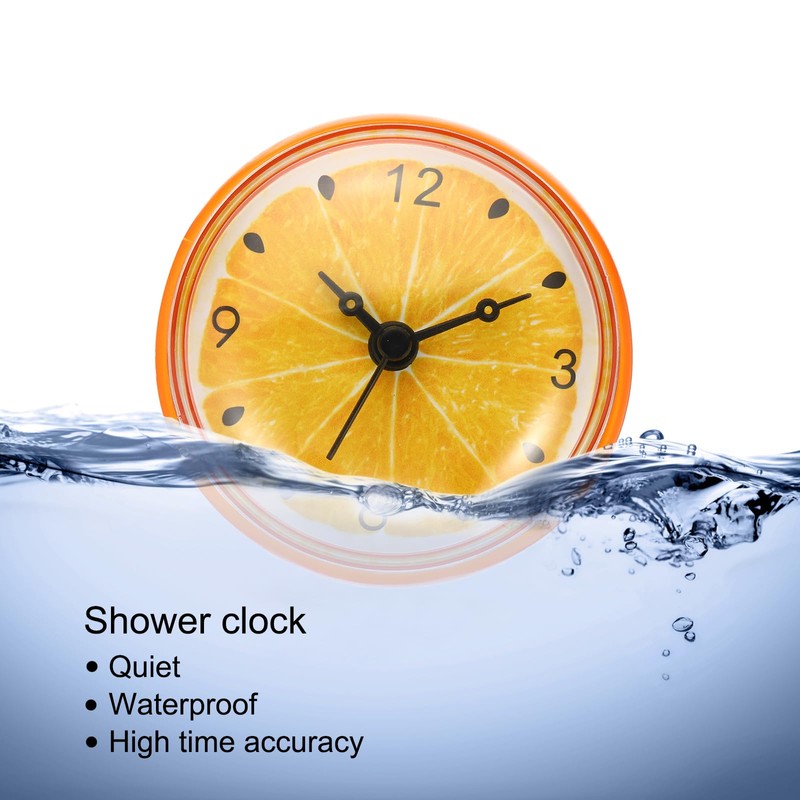 PATIKIL Waterproof Shower Clock, Non Ticking Silent Mini Cute Mirror