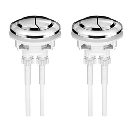 48mm Dual Flush Push Button, Replaceable Toilet Flush Button, Chrome Flush Water Tank Push Buttons Accessories for Closestool 2PCS