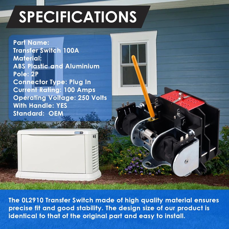 0L2910 100A Transfer Switch with Handle Part Compatible with Generac