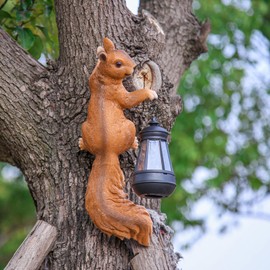 SHAODIE 14in Big Squirrel Solar Squirrel Sculpture Decoration Resin Outdoor Garden Decoration, Suitable for Outdoor Garden Decoration, Suitable for Ladies, Mothers, Grandma Gifts