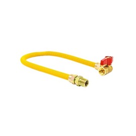 5/8 inch OD, 36 inch long Gas Connector with 3/4 inch MIP Adapter and 3/4 inch FIP Angle Gas Valve (Click in for more size options) 5/8'' OD Coated Stainless Steel Dryer/Heater Connector