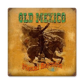 Mescal Old Mexico Metal Sign Wall Decor 12 x 12