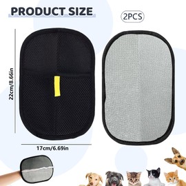 TOPZFL 2 Stück Tierhaarentferner Handschuh,Wiederverwendbare Haarentfernungshandschuh,2025 New Fell Magnet Handschuh,für Katzen & Hunde Reinigung,Haarentfernung.