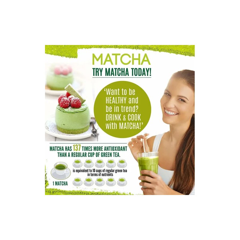 Orgánica Té Verde Matcha Polvo Certificado Usda - 100% Puro