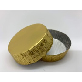 KEISEN 2 3/5" mini Disposable Aluminum Foil Cups 55ml 2oz 125/PK (Gold) Muffin Cupcake Baking Bake Utility Ramekin Cup
