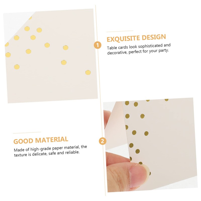 iplusmile 50pcs Gold Foil Dots Name Cards Elegant Table Tent