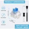 gblckadof 50Pcs Mechanical Keyboard Switches, 3 Pin Clicky