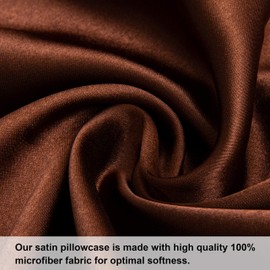 NTBAY 2 Pack Satin King Pillowcases for Hair and Skin, Luxurious and Silky Pillow Cases with Envelope Closure, 20 x 36 Inches, Brown
