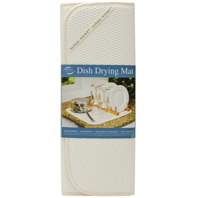 Envision Home Dish Drying Mat, Absorbent Microfiber Kitchen Counter Mat,