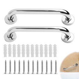 Pack of 2 Grab Bars for Seniors and Children, 30 cm Stainless Steel Shower Handles, Non-Slip Safety Handles for Bathroom, Wall Mounted Bath Handles with Non-Slip Function, Easy Installation
