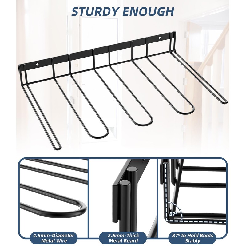 PrimZooty Wader Boot Hangers Rack, Sturdy Metal Organizer, Cowboy Boot