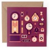 1 x Greeting Card - Clock Pattern Clocks Time -