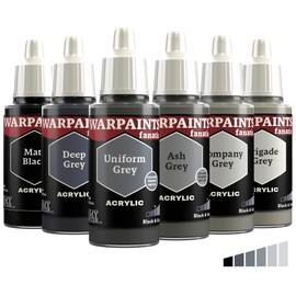 The Army Painter, Warpaints Fanatic Flexible Triad: Black & Greys 6 x 18ml Acrylic Paint Miniature Hobby Paint For Miniature Wargaming