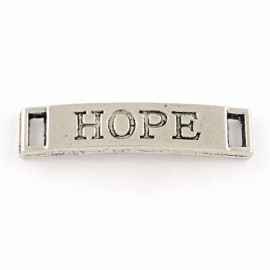 Unbranded 10 HOPE Bracelet Component Connector 28x7mm Antique Silver Tone U.S Seller 1666