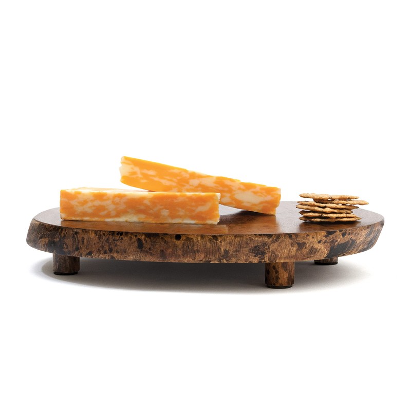 Lipper International 1210 Acacia Burl Finish Serving Board with Feet