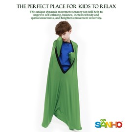 SANHO Dynamic Movement Sensory Sox - Updated Version, Medium, 6-9 years old, 47''LX27''W Green