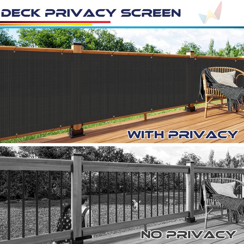 Windscreen4less 3'x12' Deck Balcony Privacy Screen Fence Apartment Balcony Mesh
