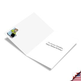 NobleWorks - 1 Awesome Belated Birthday Greeting Card - Cartoon Art, Happy Funny Bday Note - Grandma's Superpower C9302BEG