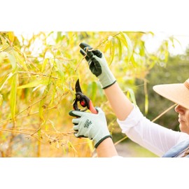 Digz Eco-Friendly Women's Garden Gloves, Biodegradable, Nitrile Coating, Touchscreen Compatible, Medium, 1 Pair