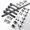SMARTSTANDARD 8 FT Double Barn Door Hardware Kit - Heavy