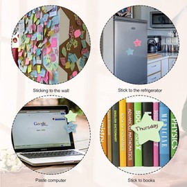 GUMTAPE Star Shaped Sticky Notes 76 mm x 76mm, 6 Pads of 100 Sheets/Pad, Rainbow MixColor Sticky Notes 11502/06. Cute Mixed Colour for Office/Home/Kitchen/Baking/School (6 Pads)