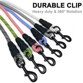 MayPaw Heavy Duty Rope Dog Leash, 6/8/10 FT Nylon Pet Leash, Soft Padded Handle Thick Lead Leash for Large Medium Dogs Small Puppy