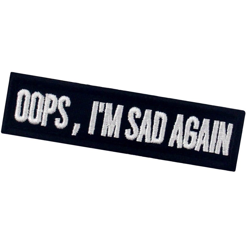 Oops, Sad Embroidered Velcro Patch