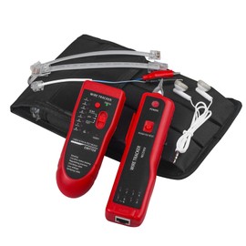 Duogalia Network Cable Tester, Multifunction Wire Tester RJ45 RJ11 Cable Tracker for Cable Collation, Network Maintenance Collation, Telephone Line Test with Earphone Toolkit (Red)