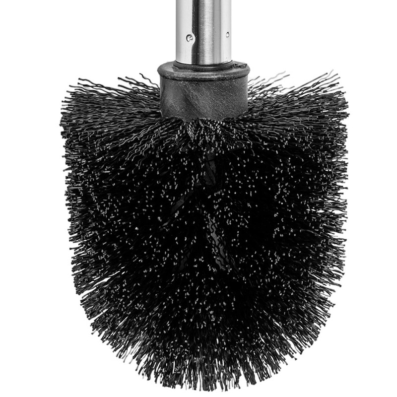 Premium Toilet Brush Set, 4 Pieces, in Black, Stainless Steel