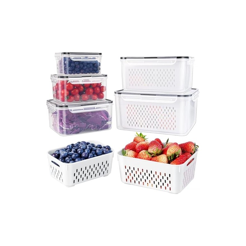 5-Piece Leakproof Fruit and Vegetable Storage Containers Set