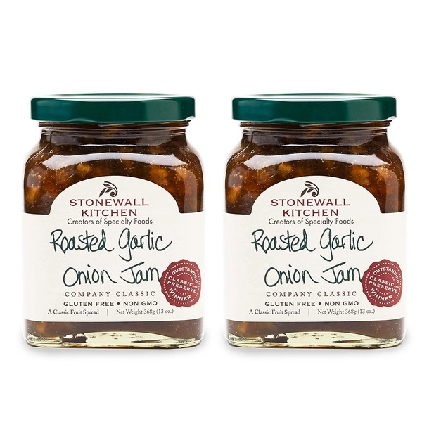 Stonewall Kitchen Roasted Garlic Onion Jam, 13 Ounces (Pack of 2)